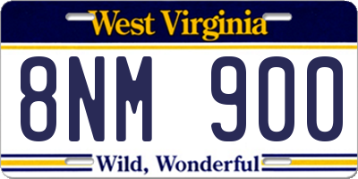 WV license plate 8NM900