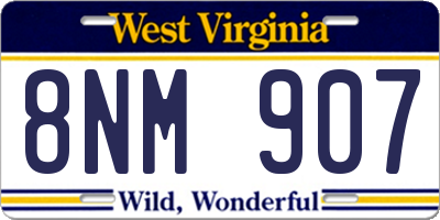 WV license plate 8NM907