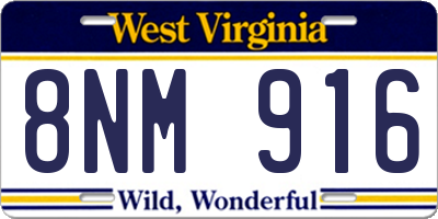 WV license plate 8NM916