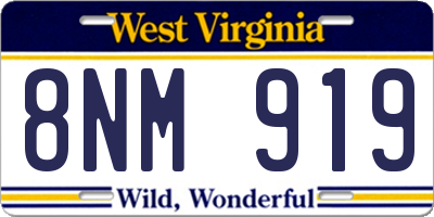 WV license plate 8NM919