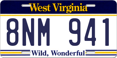 WV license plate 8NM941