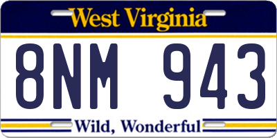 WV license plate 8NM943