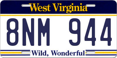 WV license plate 8NM944