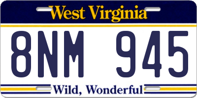 WV license plate 8NM945