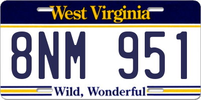 WV license plate 8NM951
