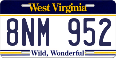 WV license plate 8NM952