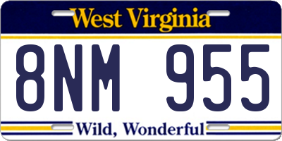 WV license plate 8NM955