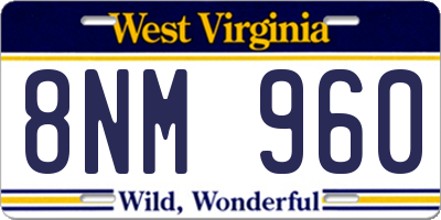WV license plate 8NM960