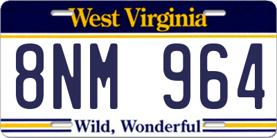 WV license plate 8NM964