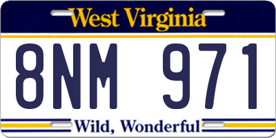 WV license plate 8NM971