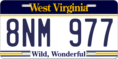 WV license plate 8NM977