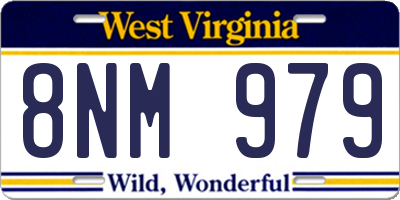 WV license plate 8NM979