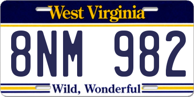 WV license plate 8NM982