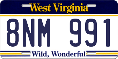 WV license plate 8NM991