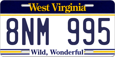 WV license plate 8NM995