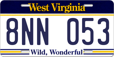 WV license plate 8NN053