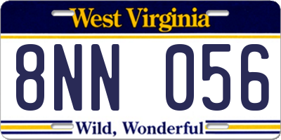 WV license plate 8NN056