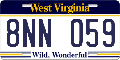 WV license plate 8NN059