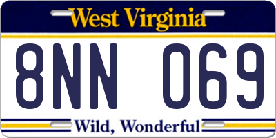 WV license plate 8NN069
