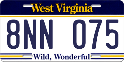 WV license plate 8NN075