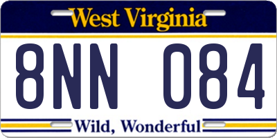WV license plate 8NN084
