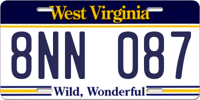 WV license plate 8NN087