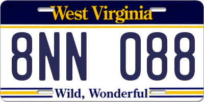 WV license plate 8NN088