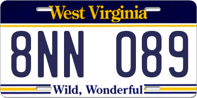 WV license plate 8NN089