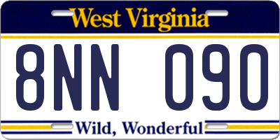 WV license plate 8NN090