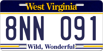 WV license plate 8NN091