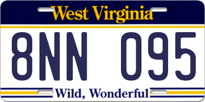 WV license plate 8NN095