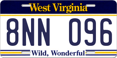 WV license plate 8NN096