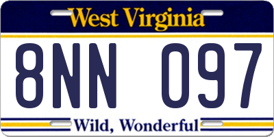 WV license plate 8NN097