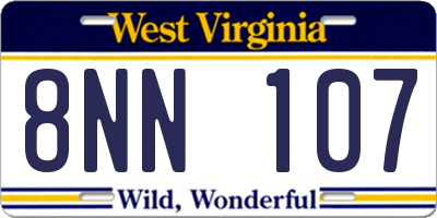 WV license plate 8NN107