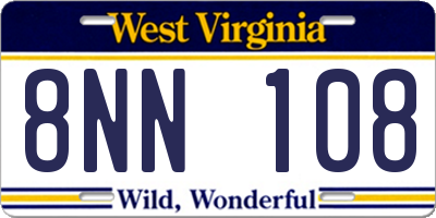 WV license plate 8NN108