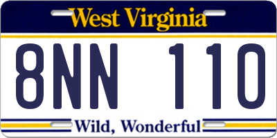 WV license plate 8NN110