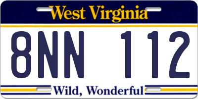 WV license plate 8NN112