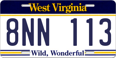 WV license plate 8NN113