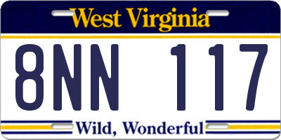 WV license plate 8NN117