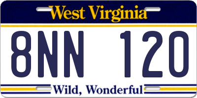 WV license plate 8NN120