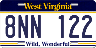 WV license plate 8NN122