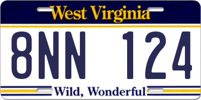 WV license plate 8NN124