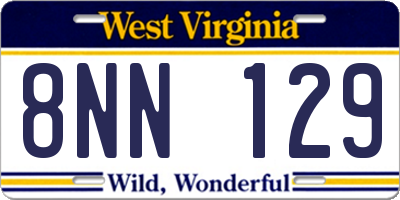 WV license plate 8NN129