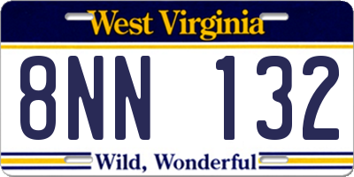 WV license plate 8NN132