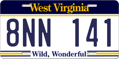 WV license plate 8NN141