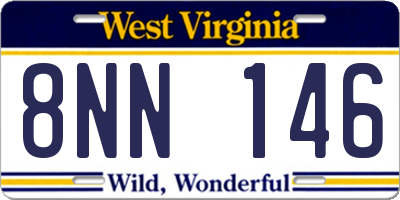 WV license plate 8NN146