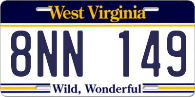 WV license plate 8NN149