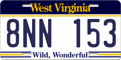 WV license plate 8NN153