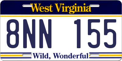 WV license plate 8NN155