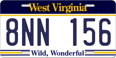 WV license plate 8NN156